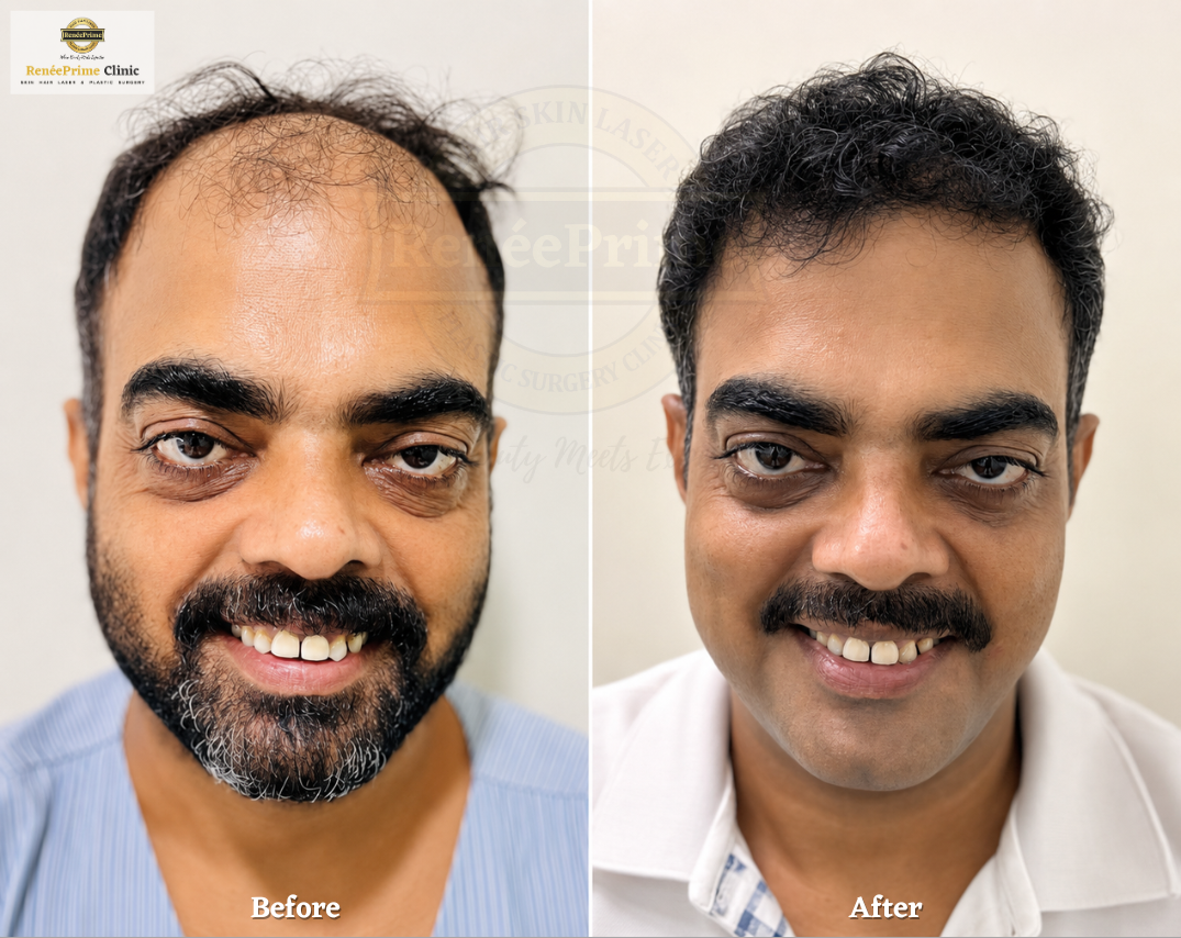 Hair Transplant Before and After at ReneePrime Clinic Mumbai