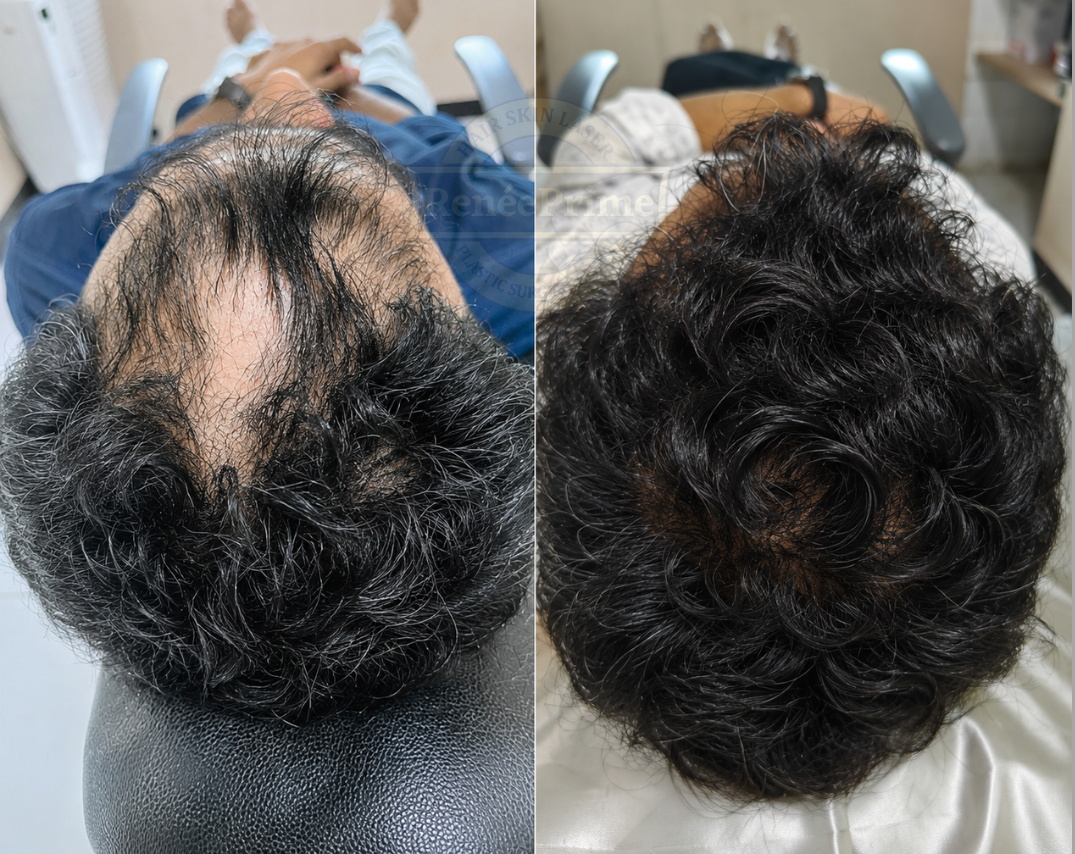 Hair loss treatment before and after at ReneePrime Clinic Mumbai by Dr Sulochana Khogare fb