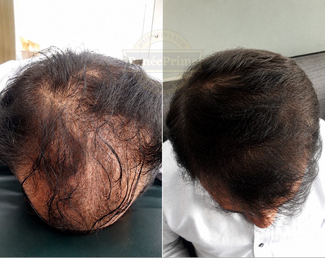 Hair loss treatment before and after at ReneePrime Clinic Mumbai by Dr Sulochana Khogare