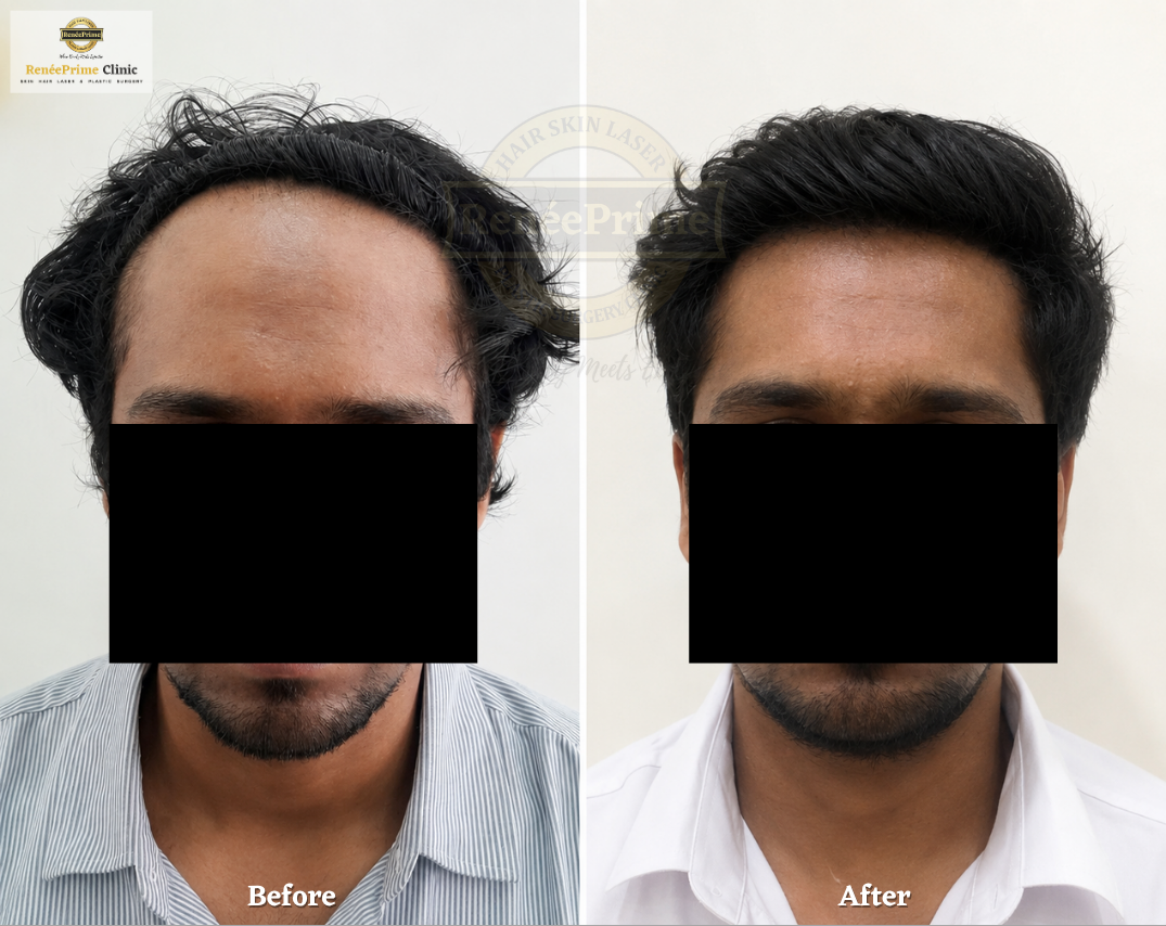 Hairline hair Transplant Before and After at ReneePrime Clinic Mumbai 34345
