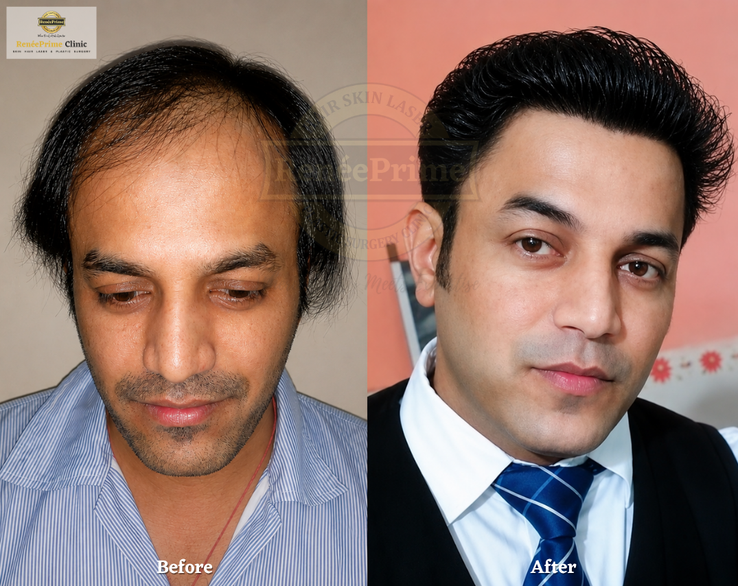 hairline Hair Transplant Before and After at ReneePrime Clinic Mumbai